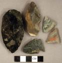 Chipped stone, projectile points, stemmed, corner-notched, and ovate; biface fragments
