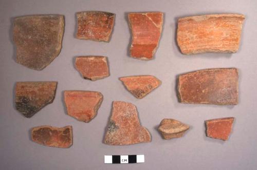 Vaquero Creek Bowl Sherds: Red Hillbank Variety