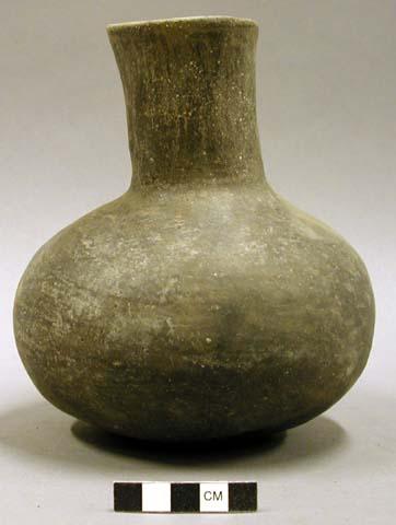 Ceramic vessel, complete, long flared neck