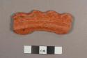 Red Incised Scalloped Edged Rim Sherd