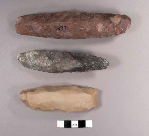 6 chisel-like stone tools: gouges, bifacial