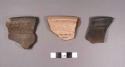 4 rim potsherds