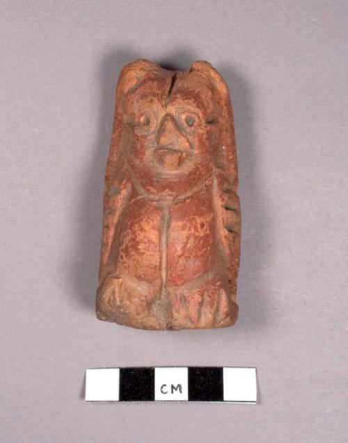 Red pottery owl effigy