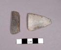 2 projectile point fragments