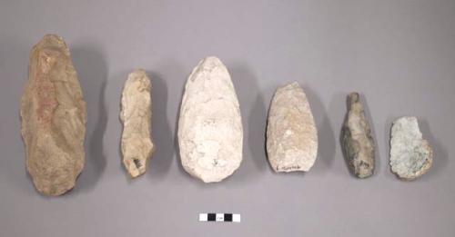 10 miscellaneous stone implements - cores and flakes.