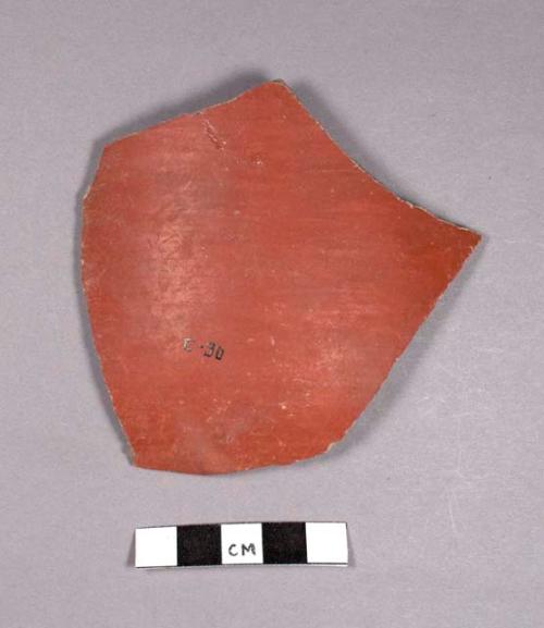 Potsherd - red on white, unslipped white paste