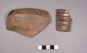 3 potsherds - streaky grey-brown ware