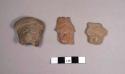 3 pre-Classic pottery figurine heads