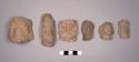 6 pre-Classic pottery figurine heads