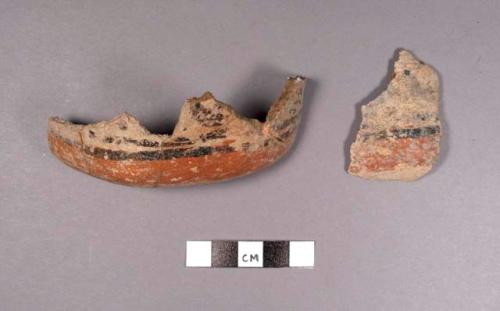 2 base sherds with polychrome design