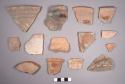 14 sherds from bowls with outcurving sides
