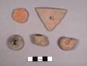 5 pottery artifacts