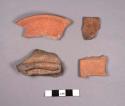 4 small bowl sherds & incensario fragment