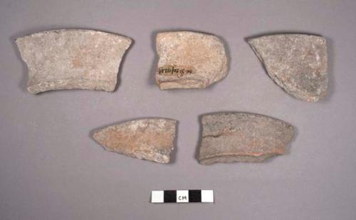 5 unslipped ware olla sherds