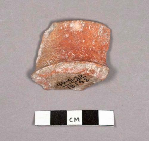 Red ware annular vase sherd