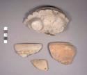 4 oven-footed tripod sherds