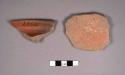 Fragments of pottery, polished red