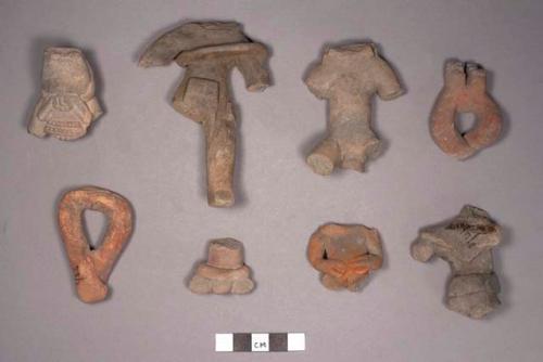 18 censer fragments of pottery figurine censers