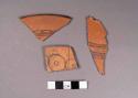 4 fine Aztec ware potsherds