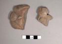 3 pottery figurine head fragments