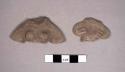 3 pottery figurine body fragments