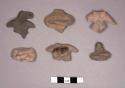 7 pottery figurine bodies - with arms
