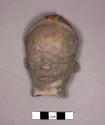 Large hollow pottery figurine head