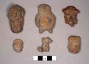Ceramic  anthropomorphic figurine and figurine fragments