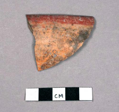 Red on orange ware rim sherd