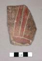 Red on brown ware, incised exterior, body sherd