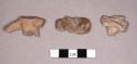 Pottery figurine fragments- chest, shoulders and arms