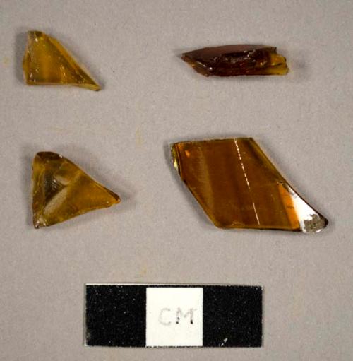 Brown bottle glass fragments