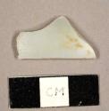 Plastic fragment, possibly from a spoon