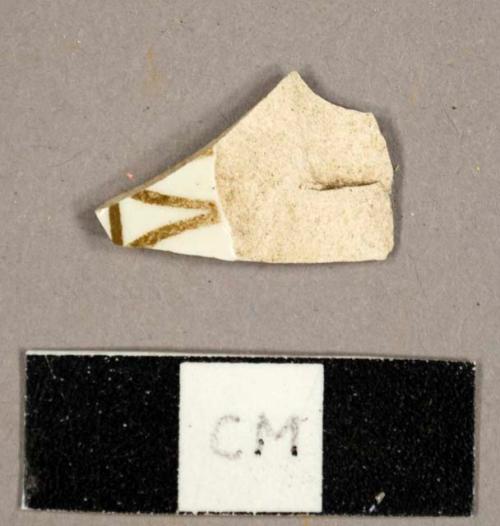 Pearlware sherd with brown transfer print