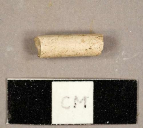 White kaolin pipe stem fragment