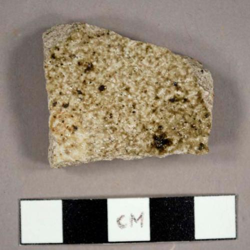 Coarse salt-glazed stoneware sherd, possibly from a water pipe