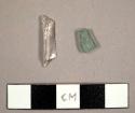 Colorless and aqua flat glass fragments