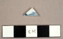 Chinese porcelain sherd with blue hand painted decoration on exterior