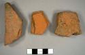 Brick tile fragments, possibly roofing tile fragments