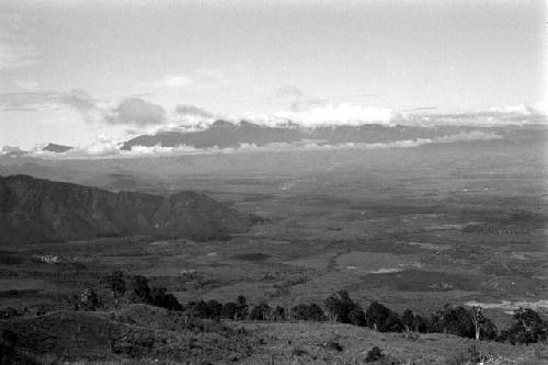 view from shoulder across GV to S. Tugum hill m.d.; Rumphius Chain b.g.