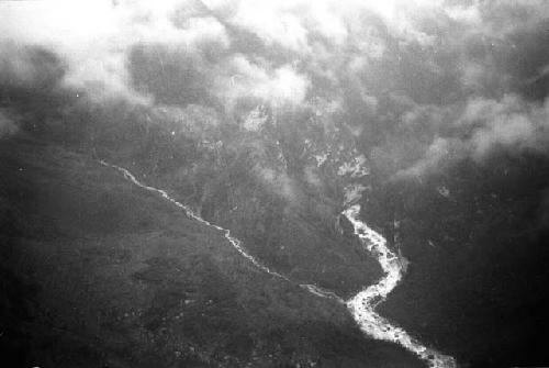 Air view down Baliem Gorge?