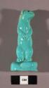 Fetish standing otter, turquoise with inlaid black eyes