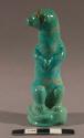 Fetish standing otter, turquoise with inlaid black eyes