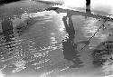 Karl Heider negatives, New Guinea; Person walking across irrigation ditch