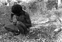 Karl Heider negatives, New Guinea; Man preparing tikil for spear