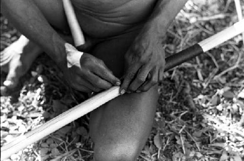 Karl Heider negatives, New Guinea; Wrapping the tikil