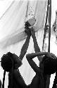 Karl Heider negatives, New Guinea; Young girls look in MR's mirror