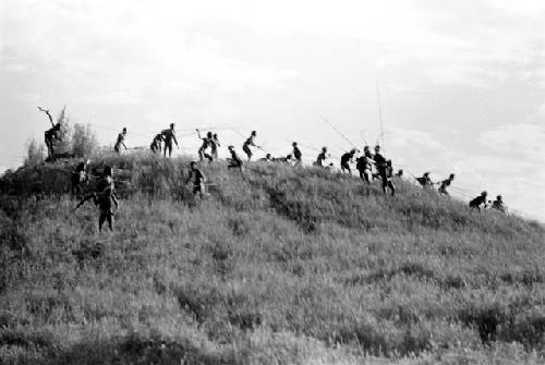 Karl Heider negatives, New Guinea; Charge by the Wittaia