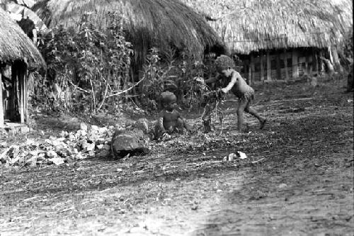 the little girls play alone