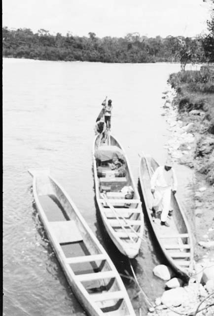 Types of canoe used on rivers in eastern Ecuador